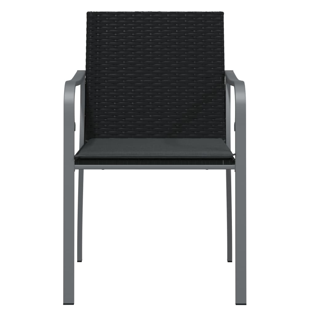 Garden Chairs with Cushions 2 pcs Black 56x59x84 cm PE Rattan