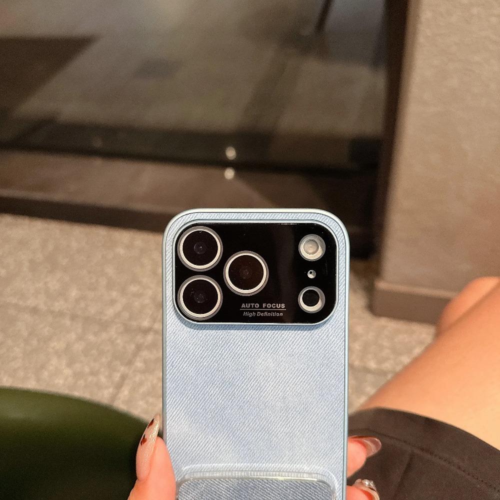 Новый фланелевый чехол для телефона с полной защитой камеры для iPhone 17 Pro Max 16 15 14 13 с держателем-зеркальцем для макияжа, противоударная мягкая накладка