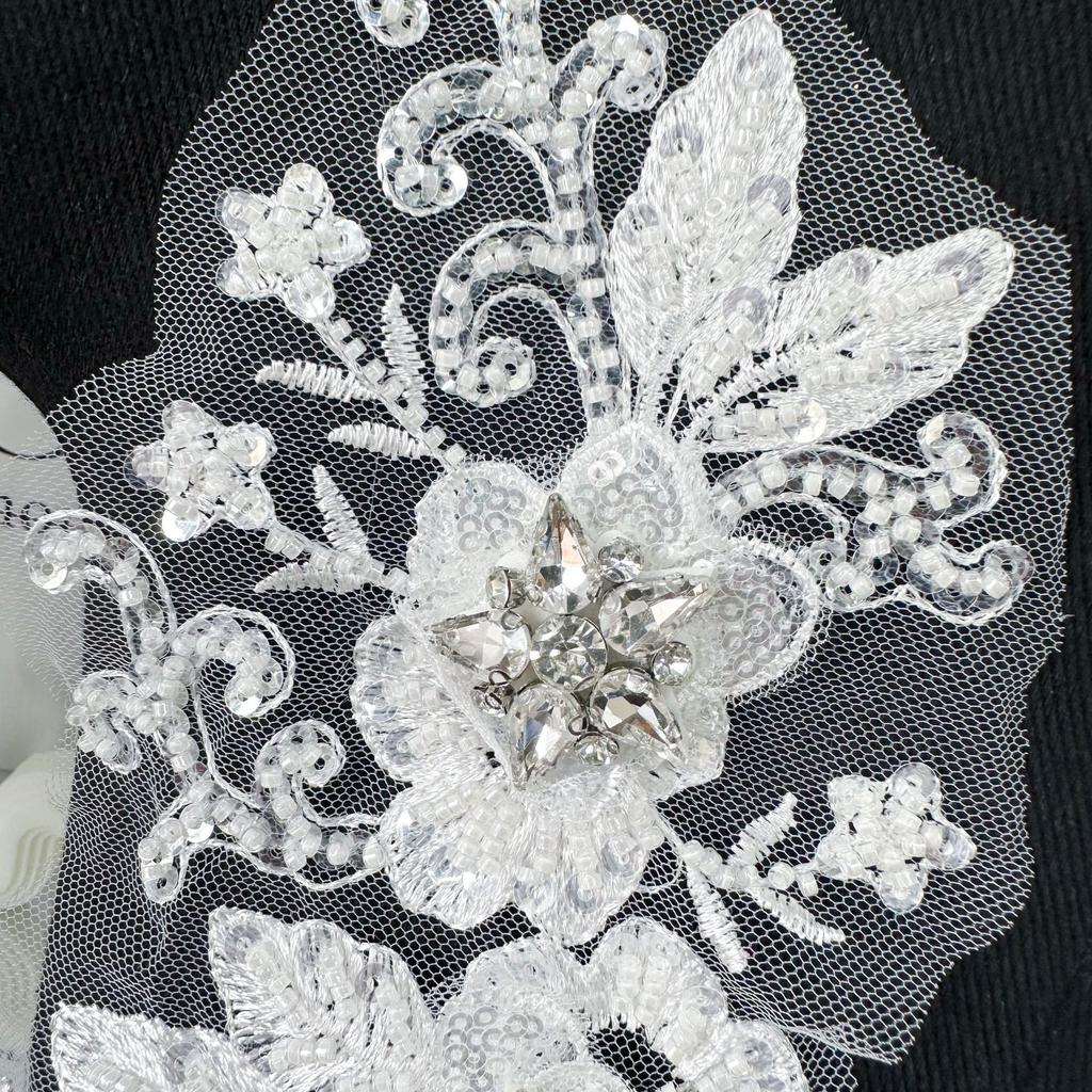 Mesh Embroidery Pair Of Flowers Collar Flower Clothing Accessories Decal Diy Wedding Dress Accessories