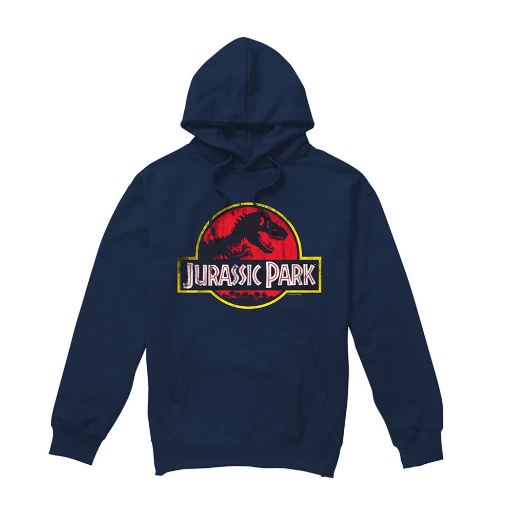 Jurassic Park Unisex Adult Distressed Logo Hoodie