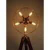 Room Lighting Brass Fan Style Light Adjustable Wooden Tripod Floor Lamps Corner