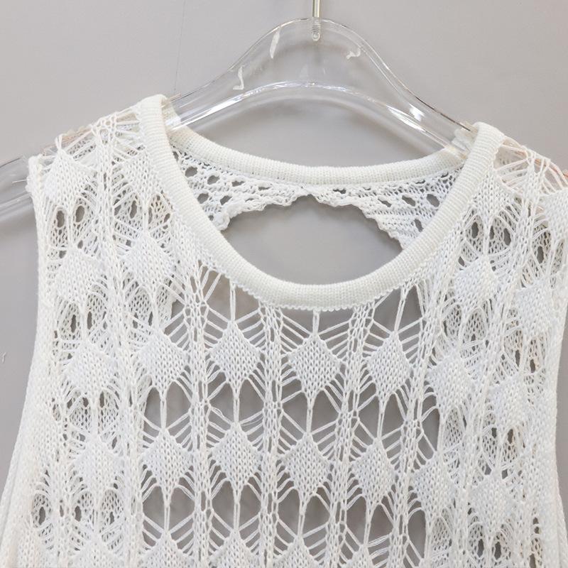 Летнее женское полое вязаное сексуальное платье с кисточками, пляжное бикини, прикрытие, праздничный купальник, длинное платье