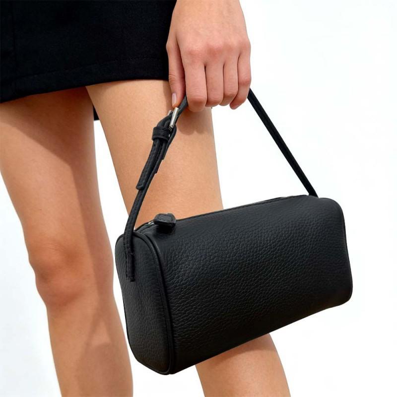 2026 Genuine Leather Women's Bag Tc Top-layer Cowhide Pen Holder All-matching High-end Portable Crossbody
