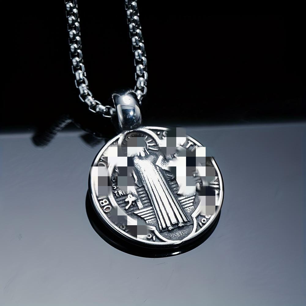 Temu Межграничный бестселлер Винтажный двусторонний Иисус Св. Подвеска-ожерелье Бенедикт