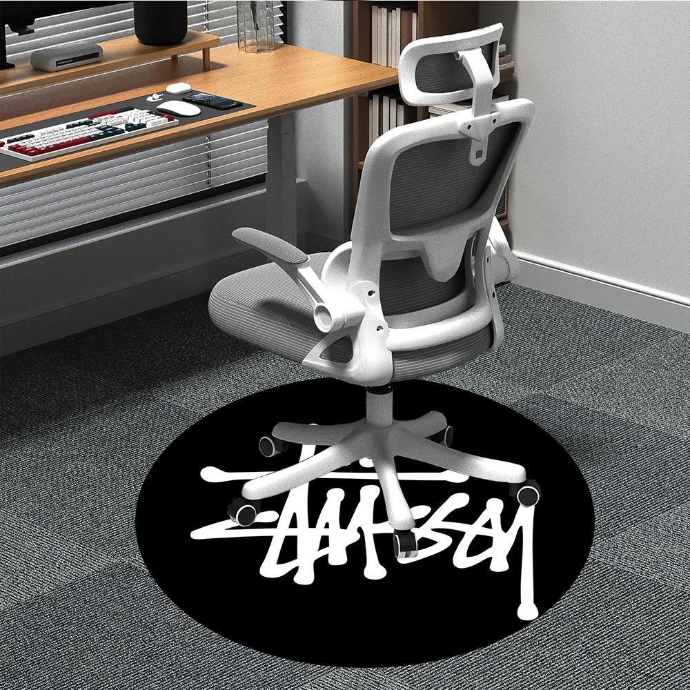 1 шт. Круглый коврик Stussy Office, Нескользящий, Мягкий и прочный офисный коврик для декора интерьера, Идеально подходит для офиса, Красивое украшение