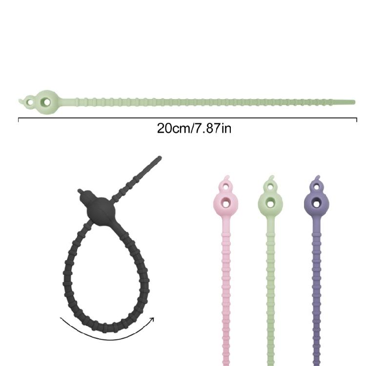 Набор из 5 многоцелевых эластичных силиконовых стяжек для проводов Практичные стяжки для организации кабелей Многоразовые резиновые органайзеры для шнуров