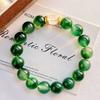12Mm Retro Aquatic Agate Color Quartzite Stone Bracelet Bracelet.