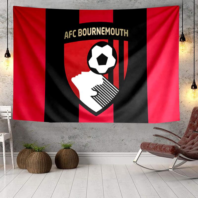 1PC Bournemouth Football Club Crest Tapestry Hanging for Bedroom,Livingroom, Playroom,Decor Art Room Wall Tapestry Holiday and Birthday Gifts