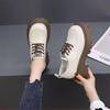 Women's Shoes Soft Leather British Style 2025 New Versatile Lace-up Small Leather Shoes Platform-soled Retro Loafers Thick Heel Single Shoes