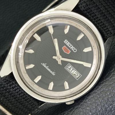 Б/У винтажные мужские часы SEIKO 5 AUTOMATIC 6119C из Японии с черным циферблатом a434612-2