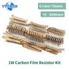 300PCS 1W Carbon Film Resistor Rang Assortment Kit Set Resistors Kit Ohm Color Ring Resistance 0.1~750R 1K~820K