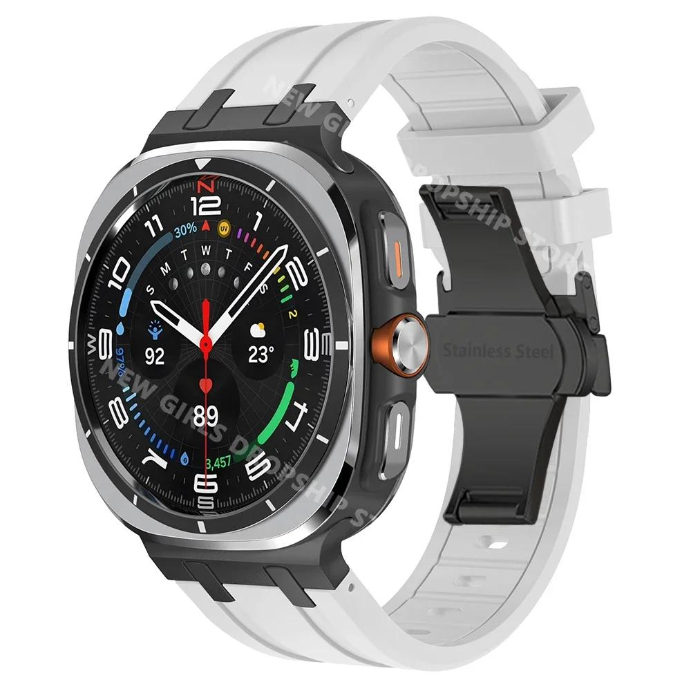 AP Silicone Loop Strap for Samsung Galaxy Ultra 47mm Luxury Men Sports Band for Samsung Galaxy Ultra Butterfly Buckle Watchband