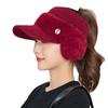 Women's Winter Earmuff Hats: Fashionable, Knitted, Polyester-Wool Cycling Caps with Hollow Top