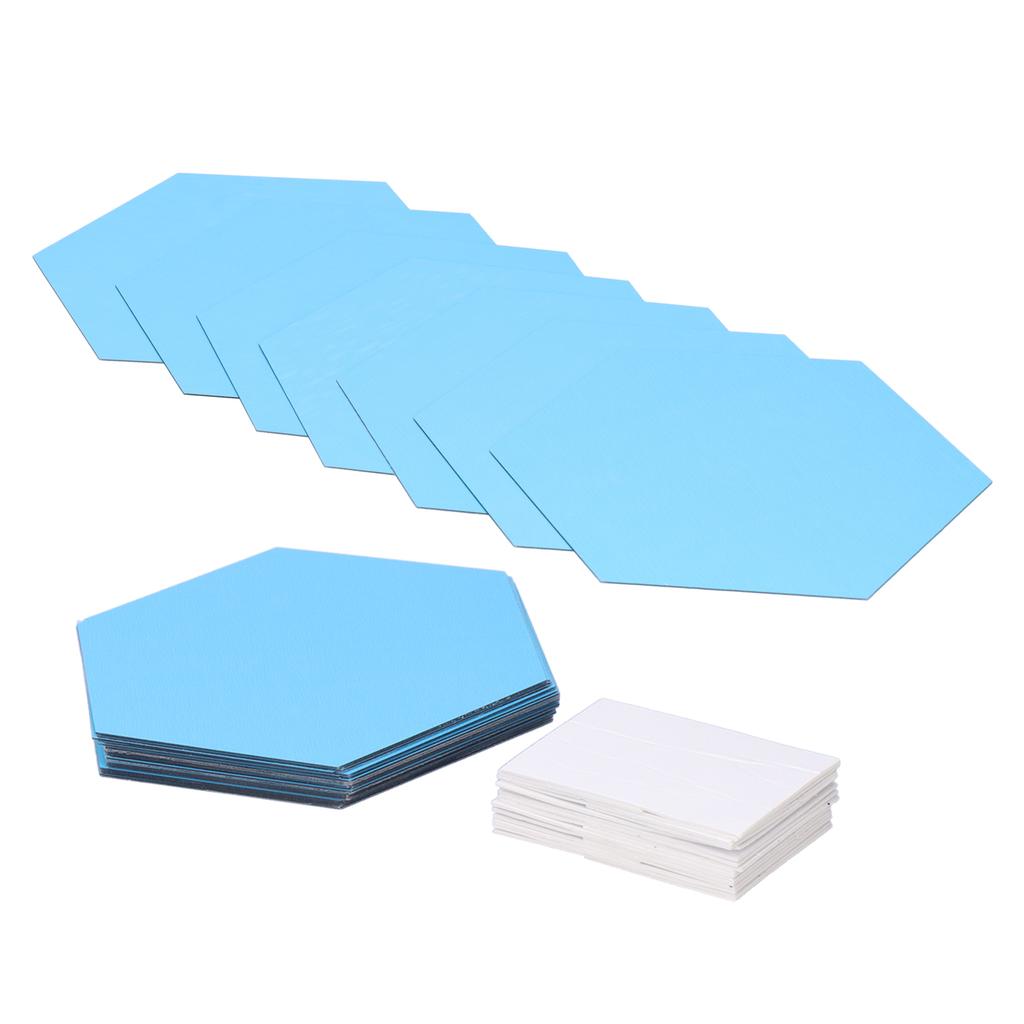 Mirror Wall Stickers Removable Hex Decals Home Living Room Bedroom Decoration Silver18x16x9.2cm (234pcs Sticker) 32Pcs