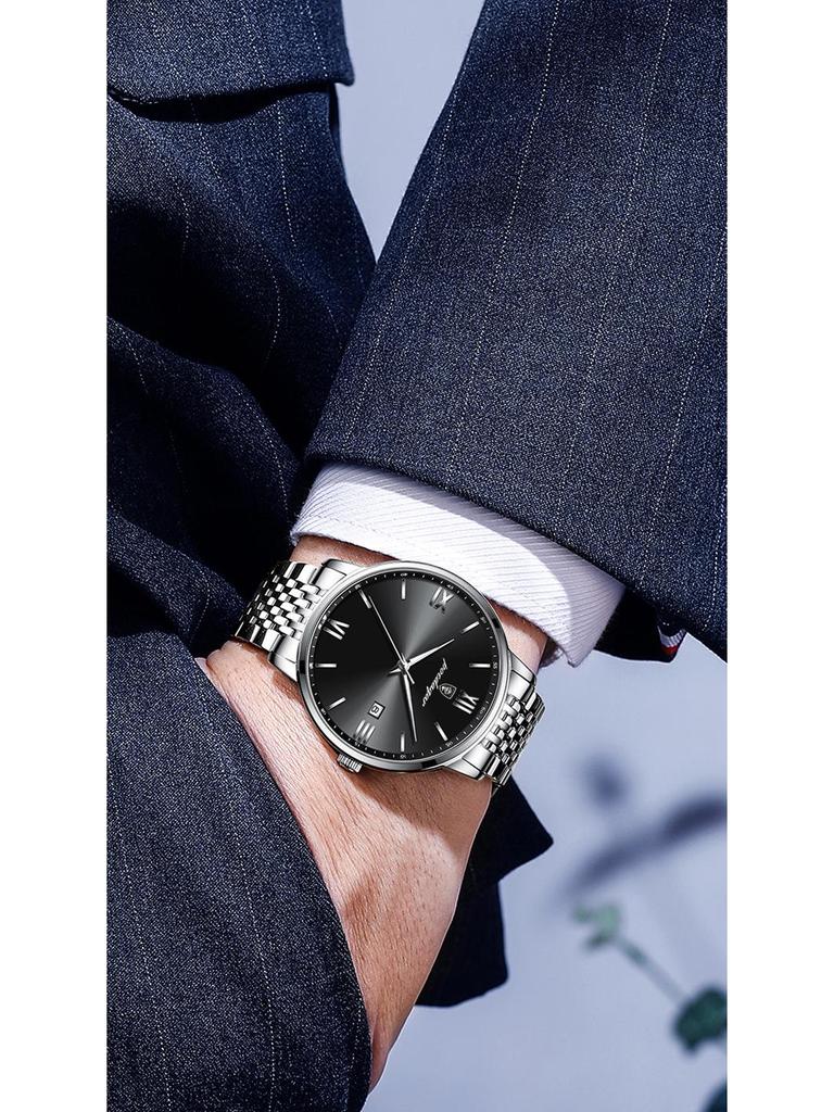 Швейцарские ультратонкие мужские роскошные водонепроницаемые кварцевые часы