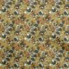 Cotton Poplin Dark Mustard Fabric Abstract Floral Quilting Supplies Print Sewing Fabric By The Yard 42 Inch