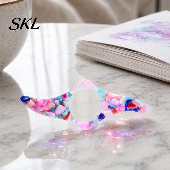 Reading Aid Tool Thumb Book Page Holder for Reading, Glitter Stone Piece Ring Holder, Opener Bookmark Students Lovers Clip