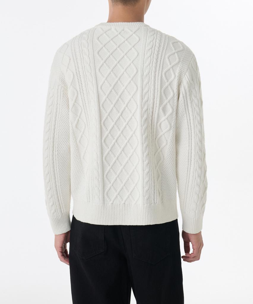 MUSINSA STANDARD Aran Cable Crew Neck Knit [White]