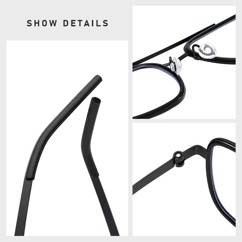 BCLEAR Винтажные очки для коррекции зрения с двойным мостиком из ацетата и титана для мужчин Оправа Очки для коррекции зрения при близорукости Удобная сверхлегкая оправа