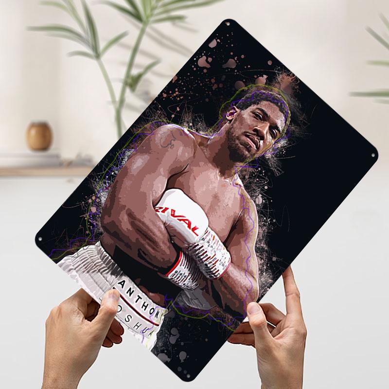 Anthony Joshua Printed Poster Customized Wall Art Retro Vintage Metal Tin Signs for Room Bar Accessories Decoration Home House