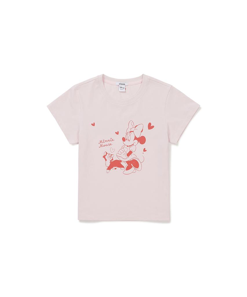 CLOVE [26Sm Clove] Minnie_Crop T-Shirt (Pink)