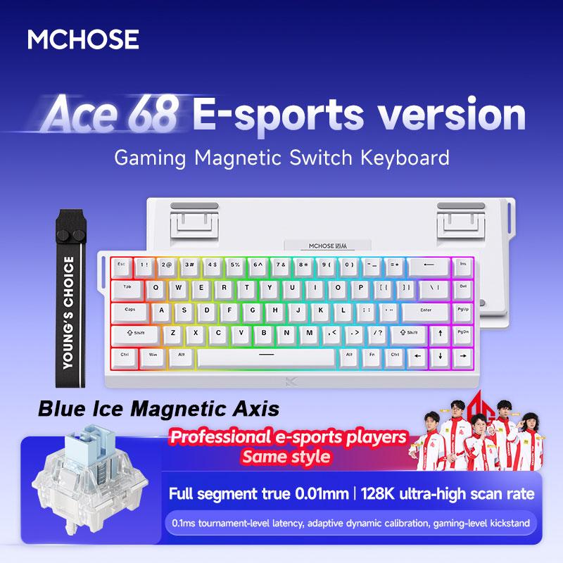 MCHOSE ACE60 Pro ACE68 Игровая проводная механическая клавиатура Магнитный переключатель Сменные игровые клавиатуры Аксессуар для ПК-геймера