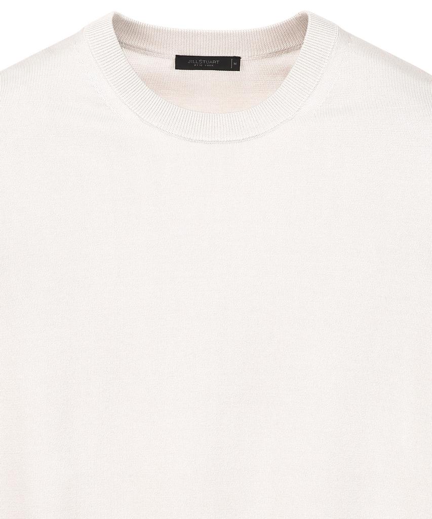 JILLSTUART NEWYORK MEN [Italy Yarn] Silk Cotton Round Short Sleeve Knit - Light Beige (Jnsw6C002I1)