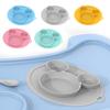 Baby Bowl Suction BPA Free Feeding Baby Tableware Plate for Kids with Silicone Children Dining Dishes