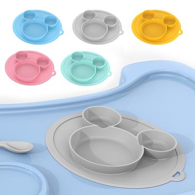 Детская миска на присоске, без BPA, детская посуда для кормления, тарелка для детей с силиконовой детской обеденной посудой