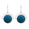 [Q0998] - Designer Steel Earrings 'Boho' Turquoise Silver - 18x15 Mm