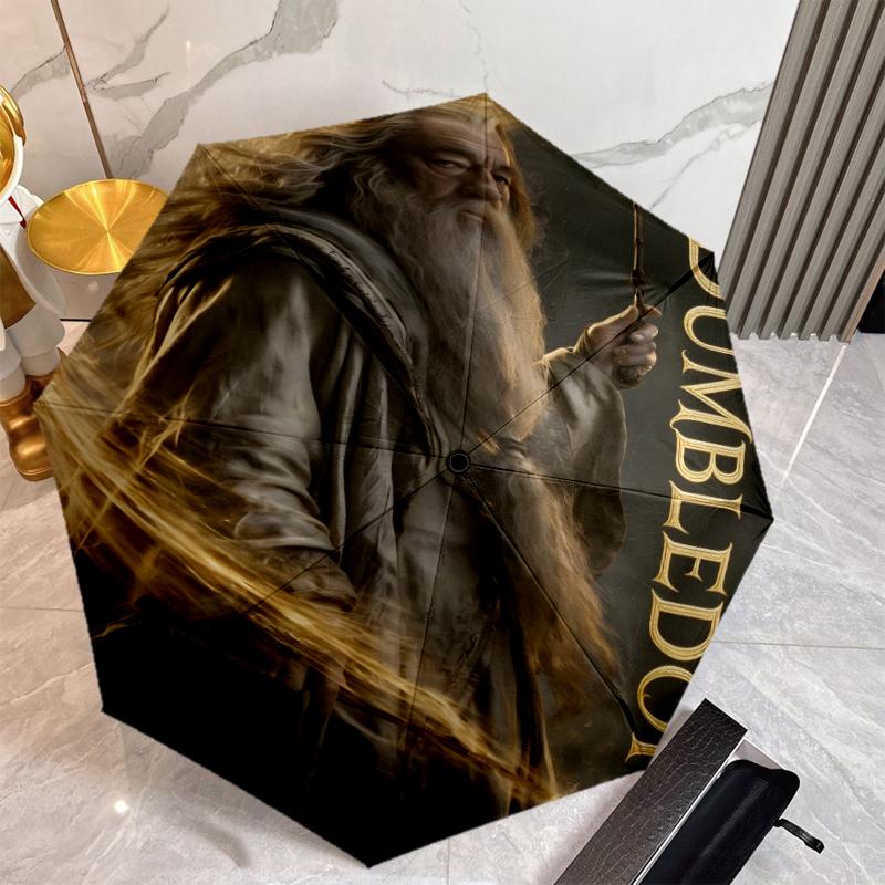 H-Hogwarts Umbrella with Automatic Open/Close & Self-8-Rib Heavy-Duty Umbrella, Compact Travel Umbrella Suitable for Outdoor