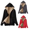 Women's Casual Winter Warm  Lined Zip Up Hooded Sweatshirt Jacket Coat