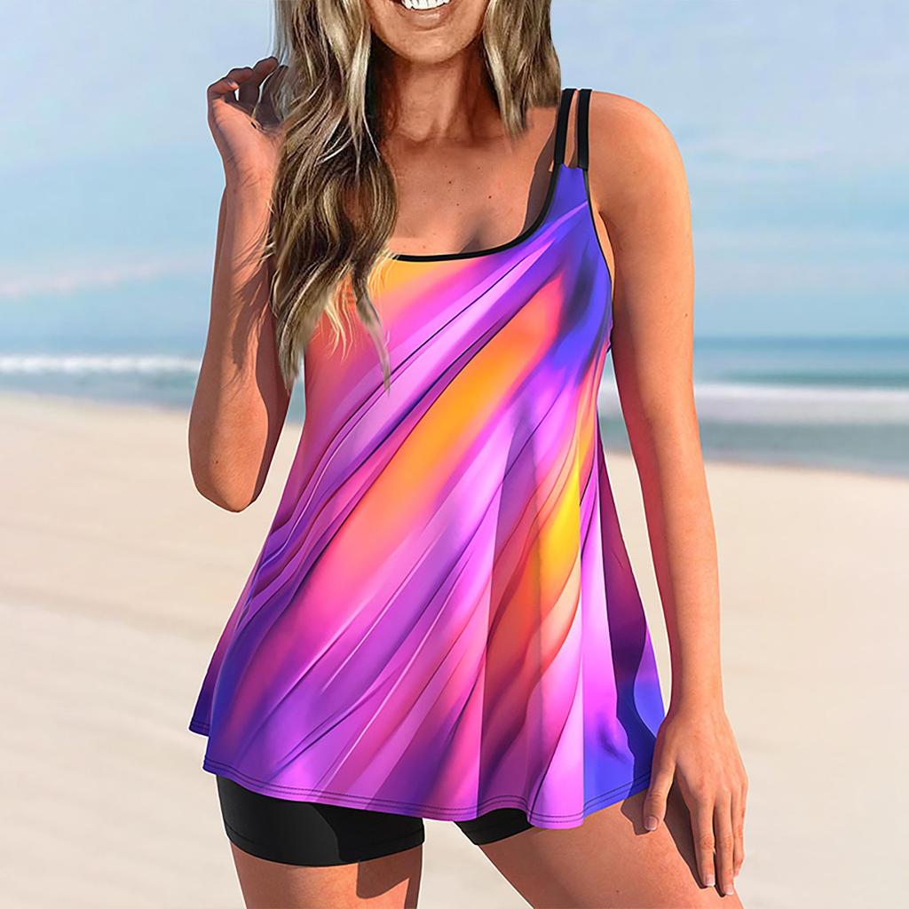 Женский сексуальный приталенный купальник с принтом на слинге и раздельном бикини плюс размер купальника (Два куска)