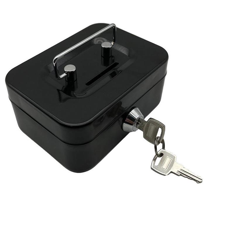 Metal Cash Box Mini Safe Lock Box Money Bank Metal Coin Bank Security Box Sturdy Cash Portable For Kids Coin Collection