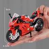 1:12 1199 V4S Racing Motorcycle Model Car Toy Alloy Body Shock Absorption Sound Light Motorbike Wheel Steering Models for Boys
