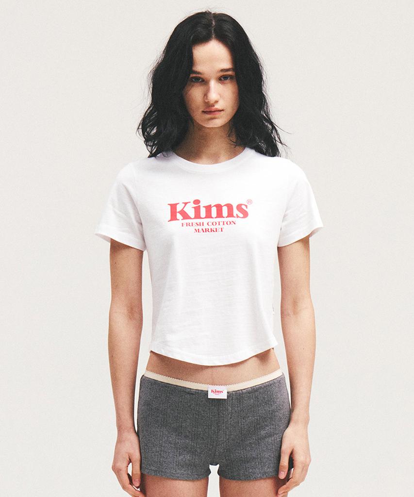 Kimseupeulesikoteunmakes (унисекс) Kims Bam Футболка с логотипом Белая(красный)