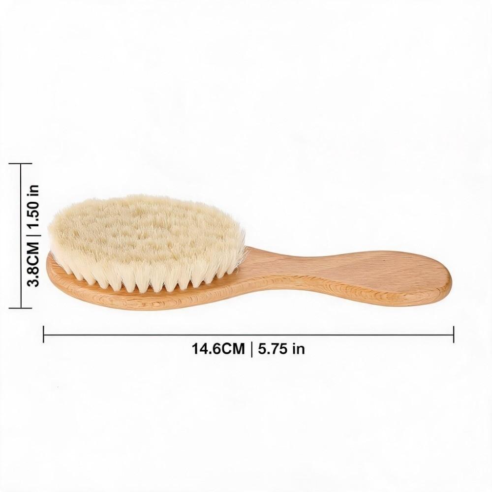 Wooden Handle Oil Head Brush Soft Hair Styling Brush Scalp Grooming Goat Hair Brush  Home Use