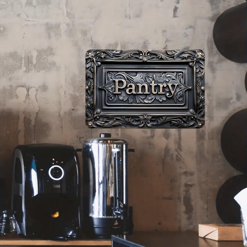 2d Flat 30*20cm, Classical Floral Food Storage Wooden Sign, Victorian Style Retro Poster Wall Decor, Suitable for Kitchen, Bar, Tavern Garden, Bedroom