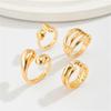 4Pcs Stackable Adjustable Open Rings Irregular Finger Ring Jewelry Geometric Rings Set  for Women