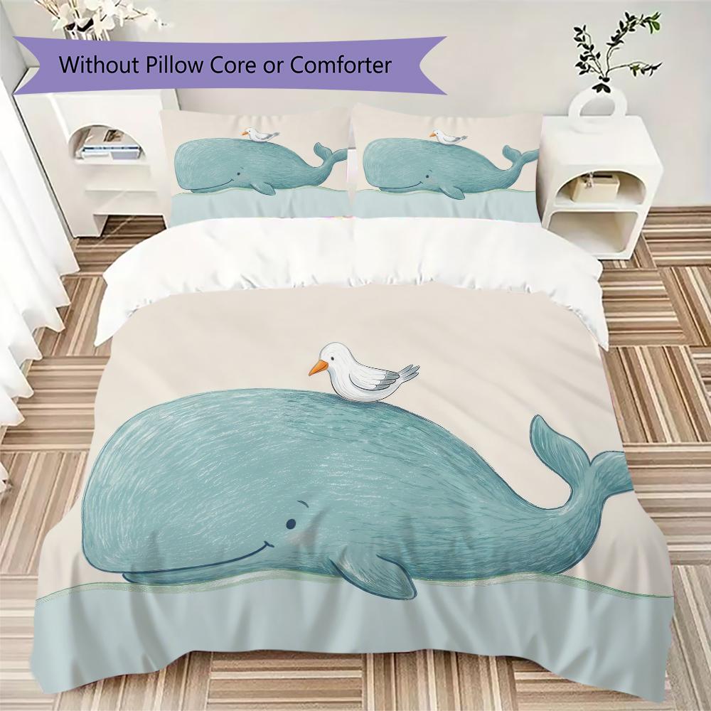 Sea Pattern Bedding uilt Set uilt Cover Pillowcase Home Decoration Birthday Gift (1 * duvet cover + 2 * pillowcase without core)