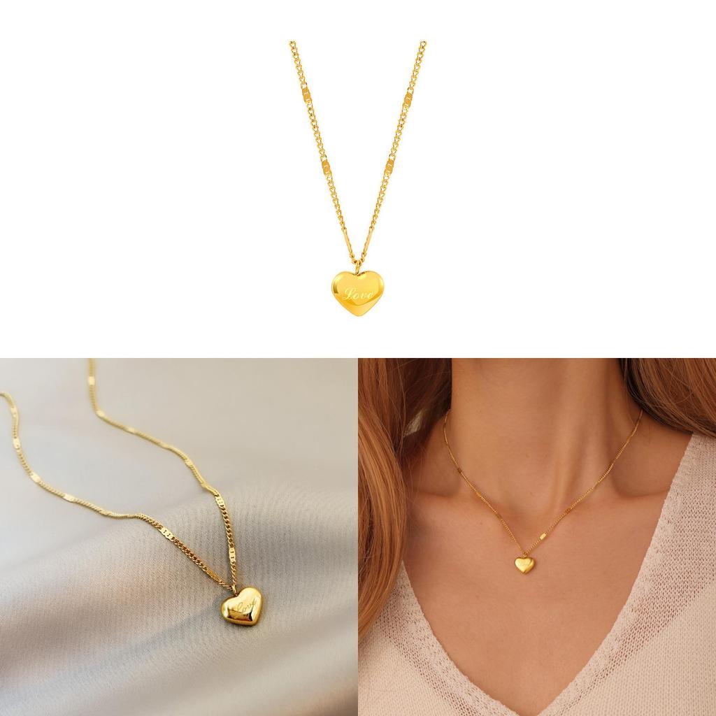 Elegant Titanium Steel Love Letter Necklace For Casual And Office Use