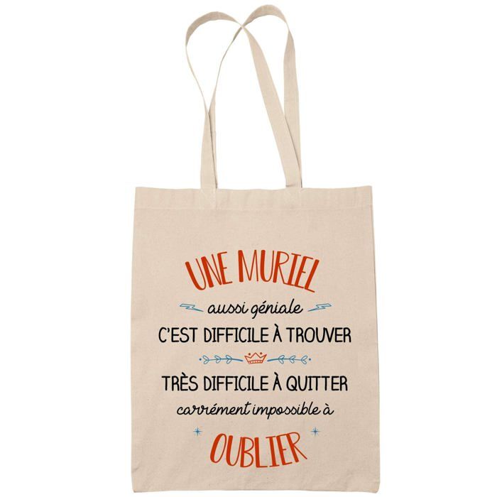 Tote bag - PLANETEE - Une Muriel Aussi Géniale - Coton Fairtrade - Beige - Imprimé en France