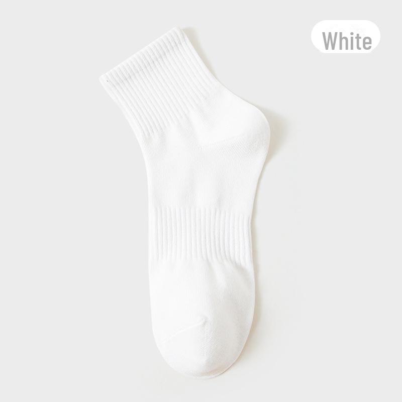 Женские повседневные носки средней длины из чесаного хлопка осенне-зимнего периода — однотонные, антипиллинговые, дезодорирующие спортивные носки.