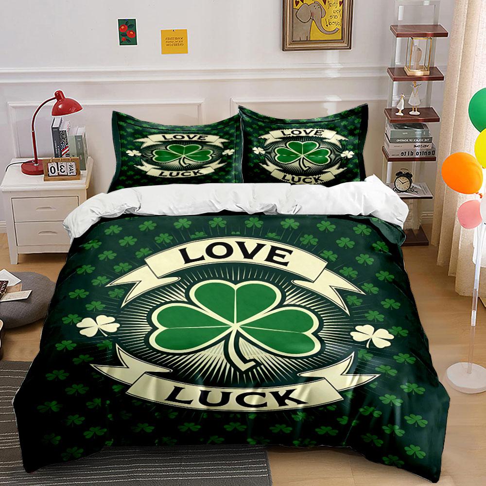 Love & Luck Clover Bedding Set Bedding Duvet Cover Set Duvet Cover Pillowcases (1 * Duvet Cover 2 * Pillowcases, without duvet insert)