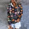 Women's Casual Fashion Long Sleeved Top Printed Round Neck Printed Hoodie