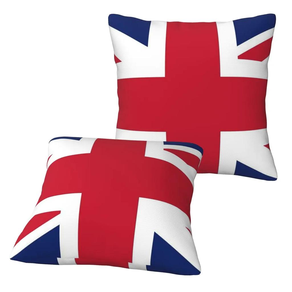 Flag Of The United Kingdom 2 Pcs Square Pillowcase Pillow Cover Cushion Decor Comfort Throw Pillow For Home Sofa