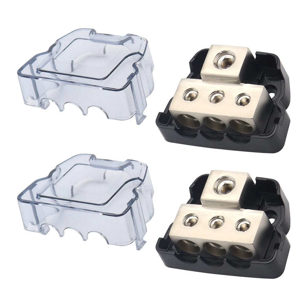 3 Way Distribution Block Car Audio Power Wire Splitter 0 Gauge In 4 Gauge Out
