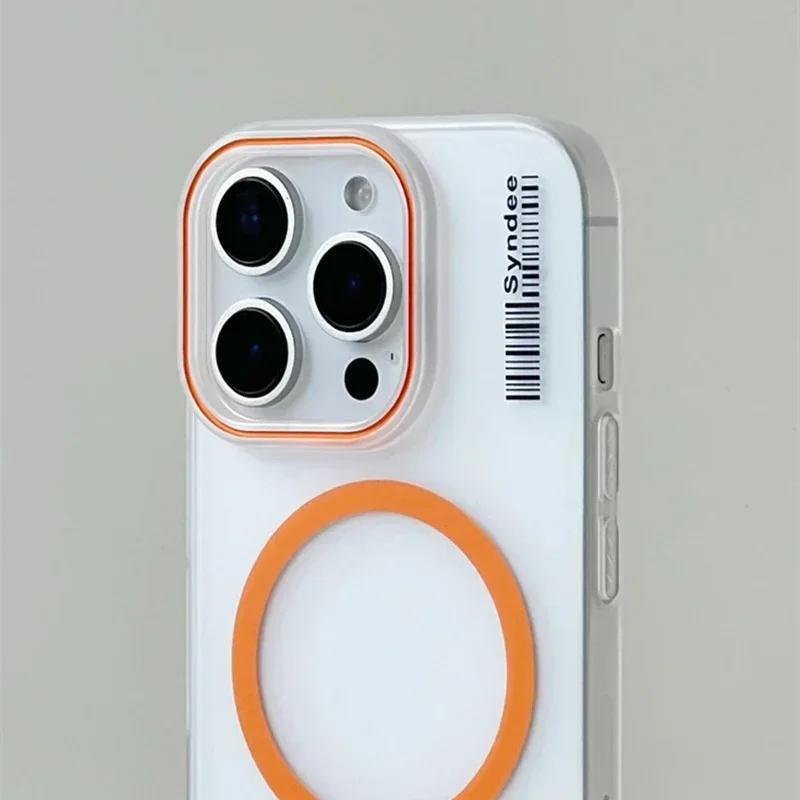 Прозрачный матовый чехол для беспроводной зарядки MagSafe для iPhone 16 15 14 13 12 11 Pro Max Ультратонкий матовый жесткий чехол для ПК