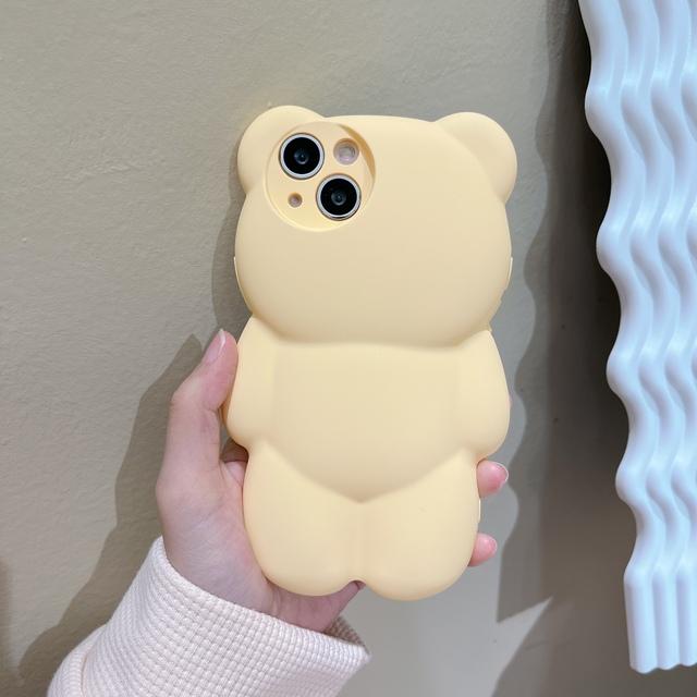 Противоударный чехол для телефона Ins с мультяшным 3d медведем для Iphone 13 11 12 Pro Max Xs Max Xr X Xs, силиконовая защита линз, мягкая задняя крышка