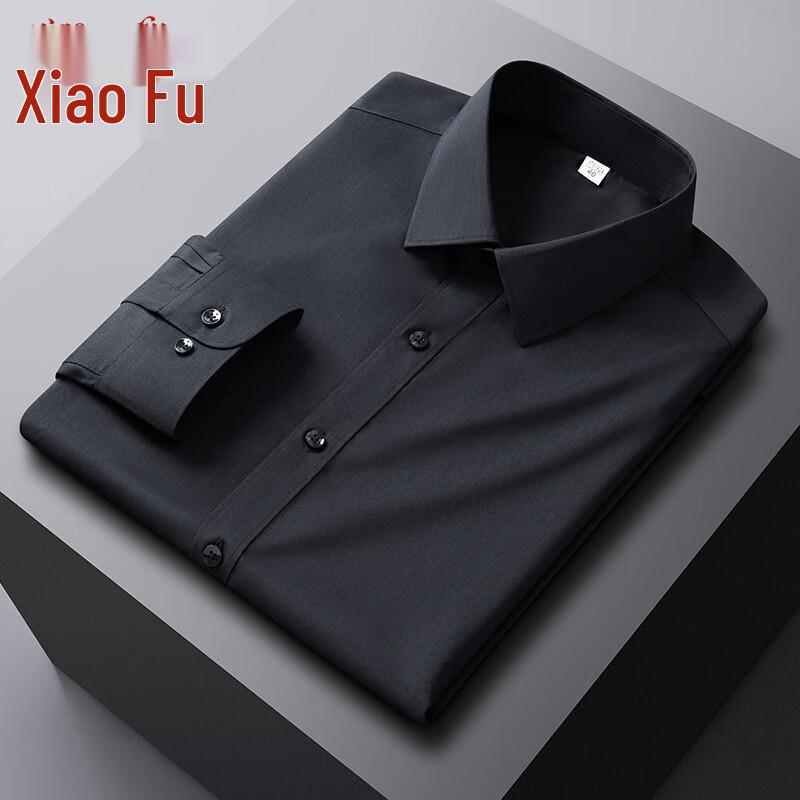 Мужская рубашка Xiao Fu 2026 Весна, с длинным рукавом, Business Casual, стрейч